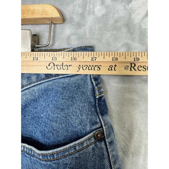 Cruel Girl Relaxed Jeans Womens 17 Long Medium Blue Tapered Leg AS IS Work Denim - Picture 8 of 12